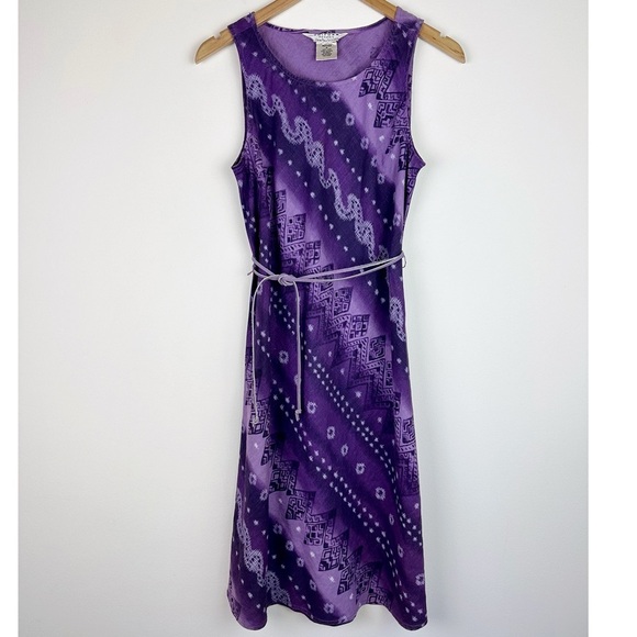 John Paul Richard Purple Patterned Linen Dress - Picture 1 of 10